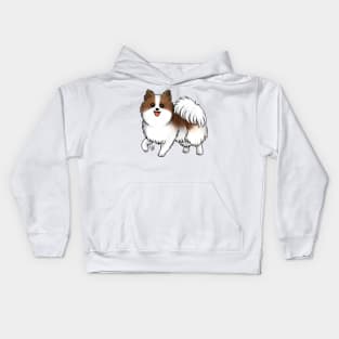 Dog - Pomeranian - Brown and white Kids Hoodie